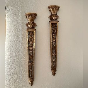Gold angel candle holder